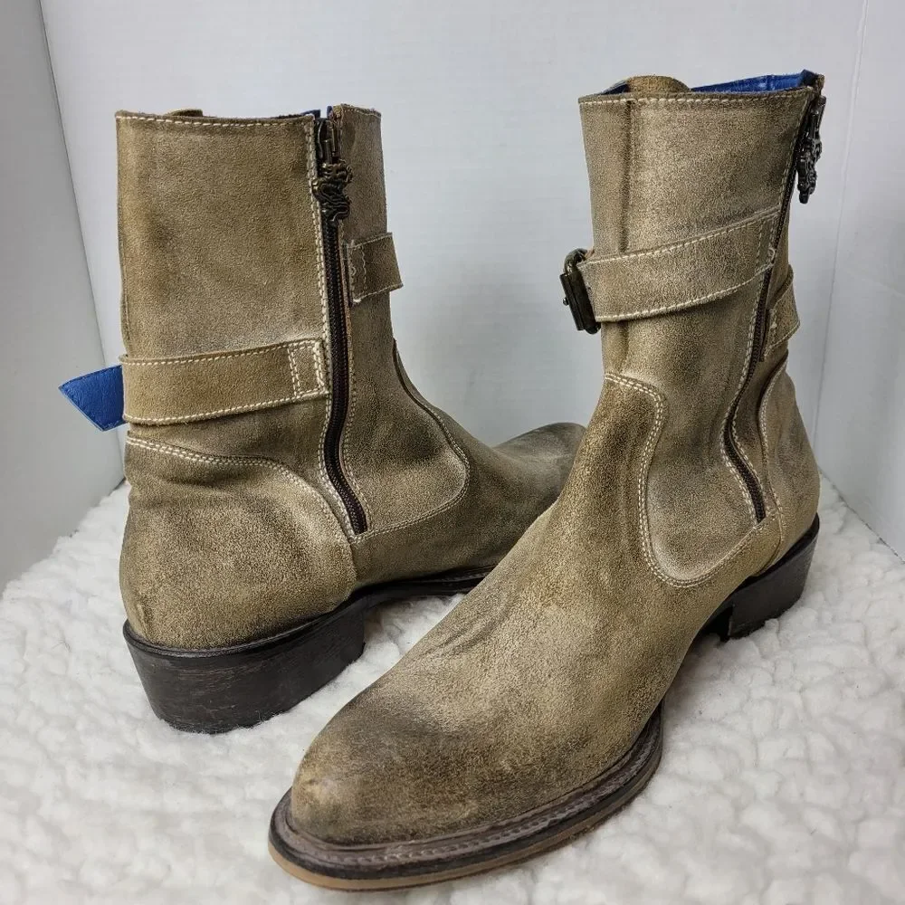 Mark Nason Skidway Dragon Rock Boots Mens Size 10.5 Brown Suede Shoes Rare.Boot